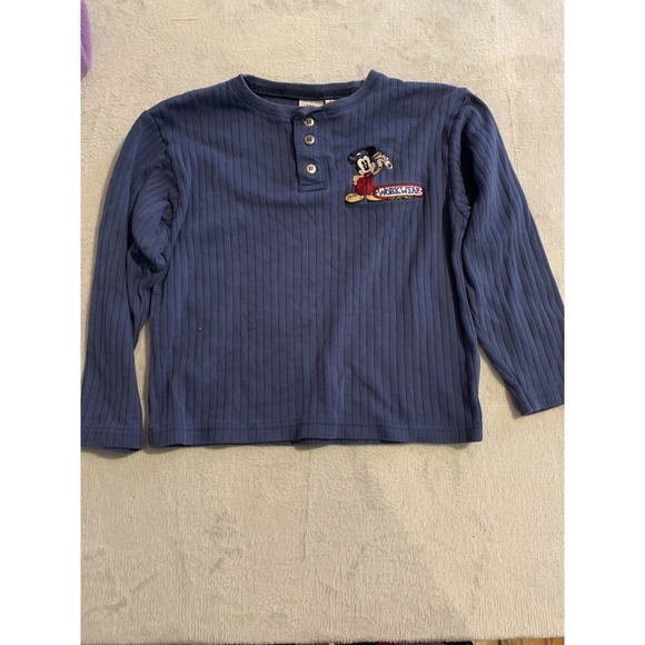 Disney Other - Vintage Mickey And Co Boys Workwear Embroidered Long Sleeve Shirt Size 7 Y2K
